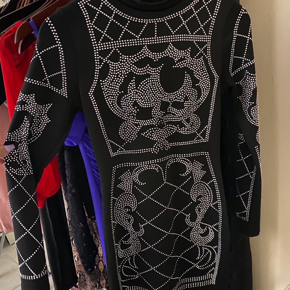 Black dress with silver beading